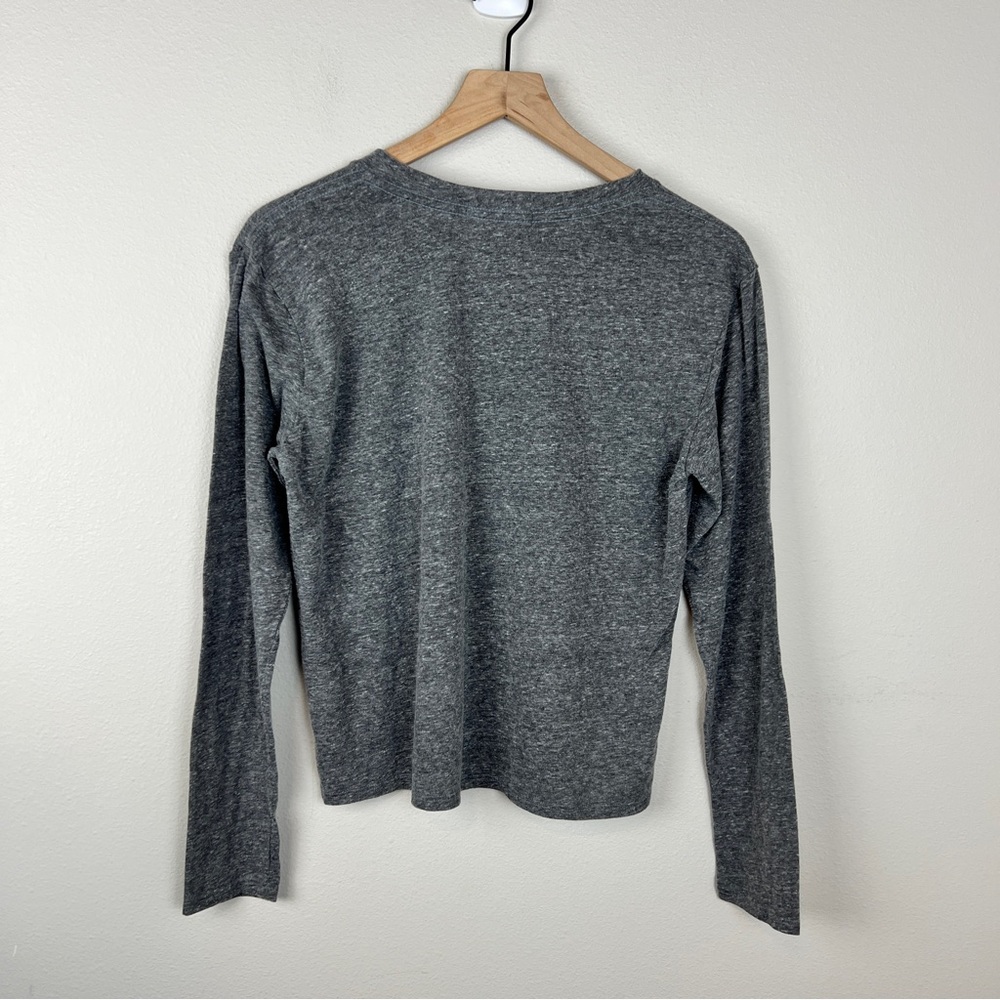 Perfectwhitetee Basic Grey T-Shirt Long Sleeve Crew Neck - Picture 3 of 5